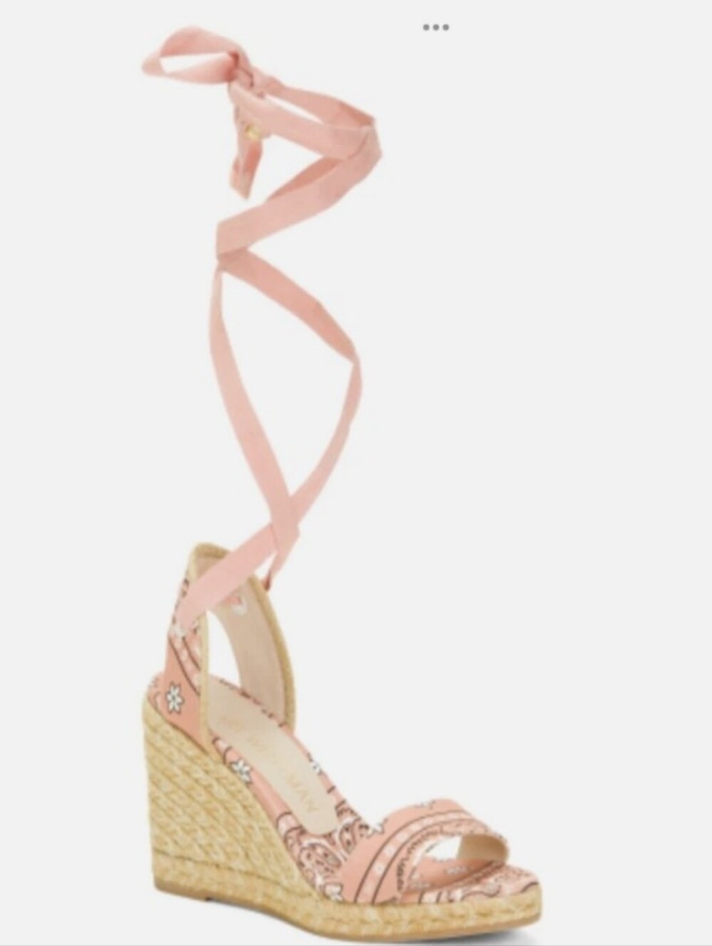 NIB Stuart Weitzman Illeana Bandana Print Espadrille Sandal Rose Pink Size 9.5